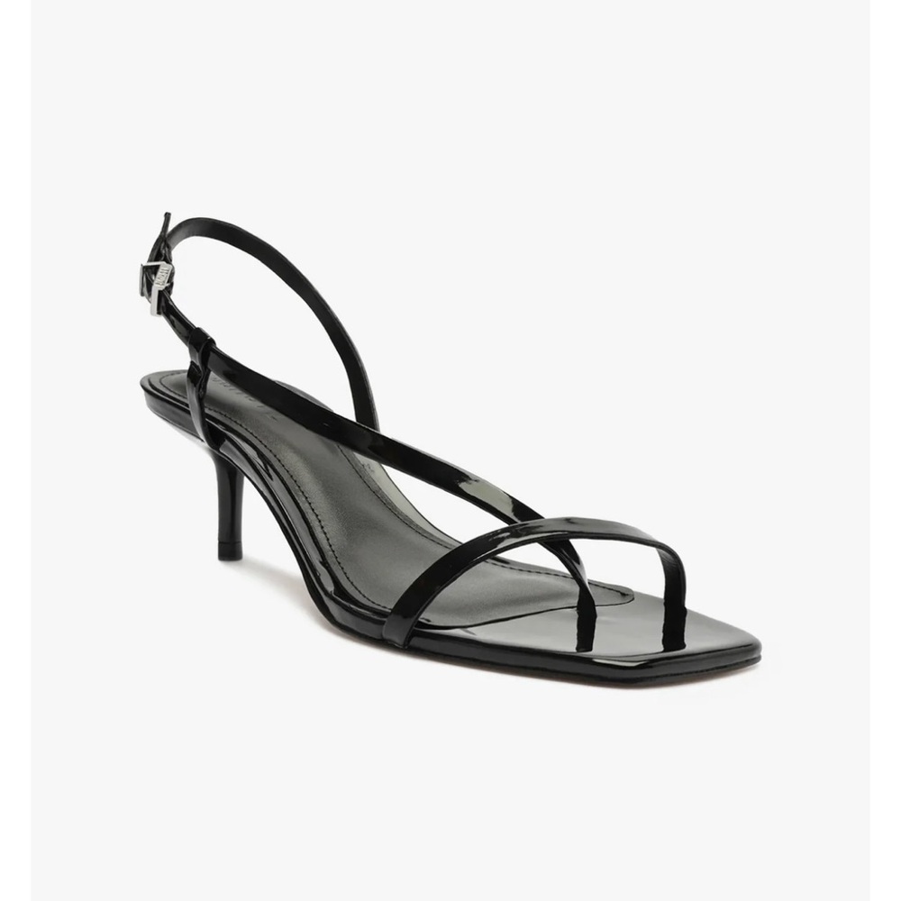 SCHUTZ Black Strappy Kitten Heel Sandals